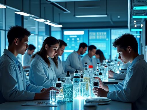 Students in advanced STEM laboratory