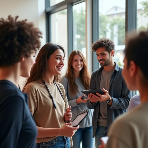 Students exploring global education opportunities