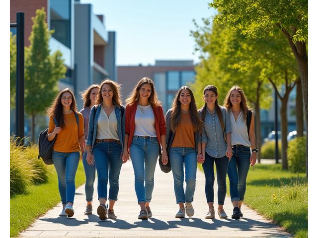 International students on university campus